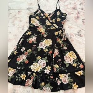 Floral Black Dress